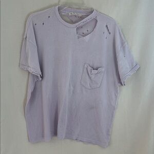 We The Free Distressed Lavender Short Sleeve Tee